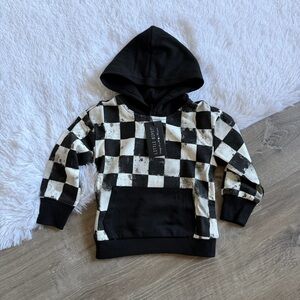 Little Bipsy Checkered Hoodie - Black and White